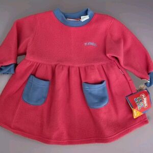 VTG PLAYSKOOL COLORBLOCK FLEECE DRESS GIRLS BABY INFANT 18MOS NWT!!